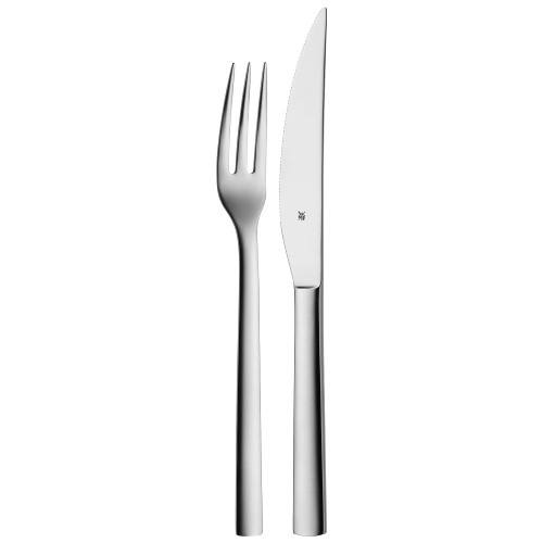 WMF Steak Cutlery Set 2-Piece Nuova Cromargan Stainless Steel Polished WMF Steak Cutlery Set 2-Piece Nuova Cromargan Stainless Steel Polished