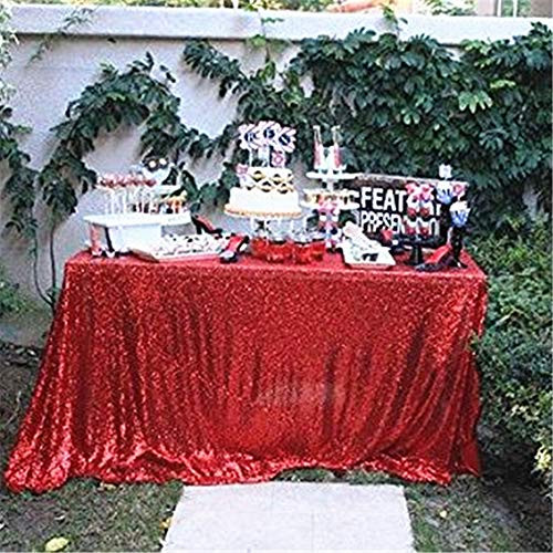 B-COOL Red sequin tablecloth 90"x132" sequin tablecloth sequin fabric rectangle sequin tablecloth for birthday party eventing decr B-COOL Red sequin tablecloth 90"x132" sequin tablecloth sequin fabric rectangle sequin tablecloth for birthday party eventing decr