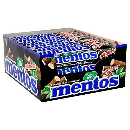 Mentos Licorice Mint Chewy Dragees 1.32-Ounce Rolls (Pack of 40)