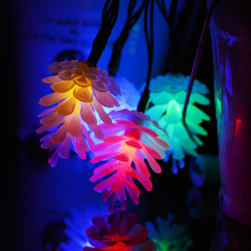 Berocia Solar String Lights Outdoor Waterproof, 7m/24ft 50 LED 8 Modes Outdoor Pinecone Solar Powered String Lights for Patio, Solar Garden Lights for Yard Porch Wedding Party Decoration Berocia Solar String Lights Outdoor Waterproof, 7m/24ft 50 LED 8 Modes Outdoor Pinecone Solar Powered String Lights for Patio, Solar Garden Lights for Yard Porch Wedding Party Decoration