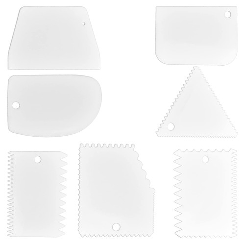 Cake Scraper Cake Decorating Tools, 7 Pcs Dough Scraper Bowl Scraper Cutters Flexible Cake Icing Smoother for Cake Bread Dough Multipurpose Food Cake Scraper Cake Decorating Tools, 7 Pcs Dough Scraper Bowl Scraper Cutters Flexible Cake Icing Smoother for Cake Bread Dough Multipurpose Food