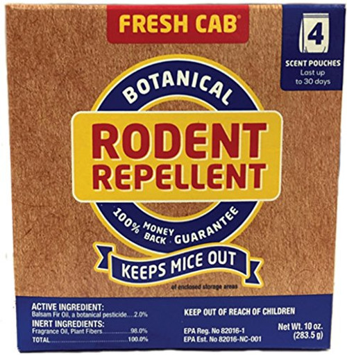 Fresh Cab Botanical Rodent Repellent 12 Scent Pouches - EPA Registered, Keeps Mice Out