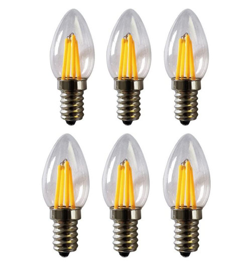 Best to Buy 6-Pack E12 LED Bulb 3 Watt Warm White 2700K 20-30W Equivalent 250Lumen Candelabra Base 4XCOB Non-Dimmable AC110V-130V for Chandelier/Ceiling Fan (White)