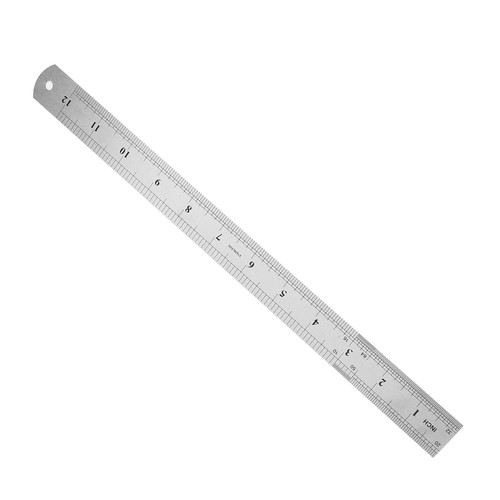 Hegebeck Stainless Steel Metric/Inch Straight Ruler 30cm/12 Inch Double Sided Scale Metal Straight Edge Ruler Measuring Tool