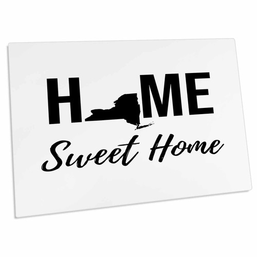 3dRose Home Sweet Home. New York State. White Background. - Desk Pad Place Mats (dpd-324167-1)