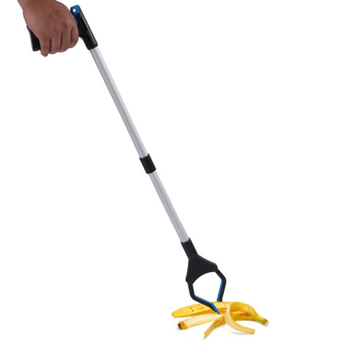 Natudeco Trash Grabber Aluminum Alloy ABS Material Folding Design Grabber Pickup Tool Lightweight Portable Blue Black Labor Saving Picker Reaching Aids