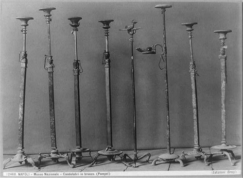 HistoricalFindings Photo: Bronze candlesticks in National Museum. Views of Naples