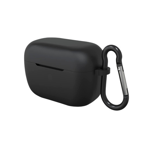 Geekria Silicone Case Cover Compatible with Sennheiser CX 500BT True Wireless Earbuds, Earphones Skin Cover, Protective Carrying Case with Keychain Hook, Charging Port Accessible (Black)