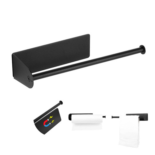Paper Towel Holders Magnetic Steel Black Towel Roll Holders with Strong Magnetic Backing - Fit for Large Paper Towels-for Kitchen,Refrigerator,Grill,Garage,Shop Paper Towel Holders Magnetic Steel Black Towel Roll Holders with Strong Magnetic Backing - Fit for Large Paper Towels-for Kitchen,Refrigerator,Grill,Garage,Shop