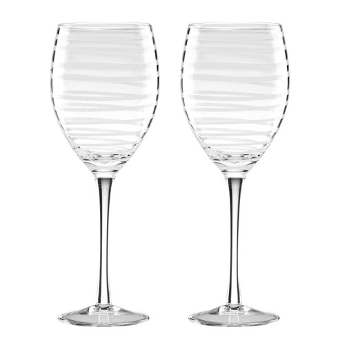 Kate Spade New York White Charlotte Street 2Pc Wine Glass Set, 1.05 LB