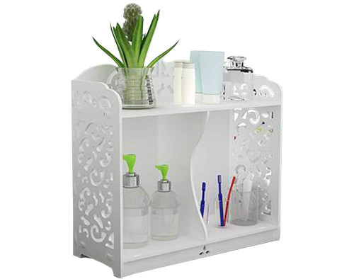 Countertop Bookshelf Wood Display Shelf Desktop Organizer Office Storage Rack Stand Shelf Decor White Desk Dresser Organizer for Desktop, Tabletop or Counter