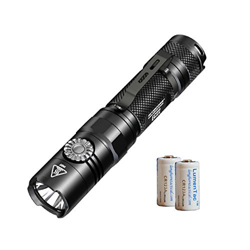 NITECORE EC22 Infinitely Variable Brightness 1000 Lumen Rotary Switch LED Flashlight with 2x LumenTac CR123A Batteries