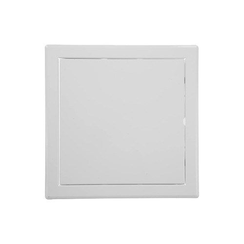 8" x 8" Inch Access Panel Door - Steel for Indoor Use - Opening Flap Cover Plate - Box Door Lock - Door Latch - Inspection Hatch - White Polymer Coating - Intended for Walls and Ceilings