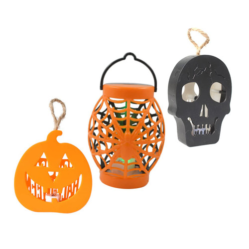 BESTOYARD 3pcs Halloween Jack-o-Lantern Halloween Scary Lights Outdoor Pumpkin Light LED Halloween Lamp Lights LED Decor LED Lantern Halloween Decor Pumpkin Decorations Hanging Lantern LED