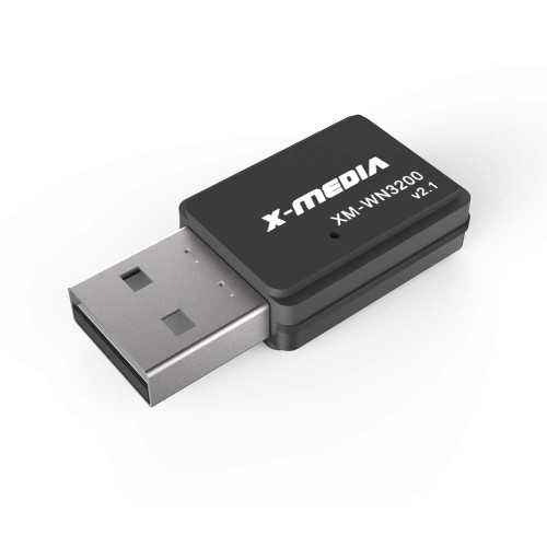 X-MEDIA XM-WN3200 2.4GHz 300Mbps Wireless Mini USB 2.0 Adapter, Realtek RTL8192EU Chipset, Wi-Fi USB Network Adapter