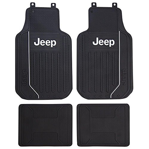 Plasticolor Jeep Elite Logo 4 Piece Car Truck SUV Front & Rear Rubber Floor Mats Set