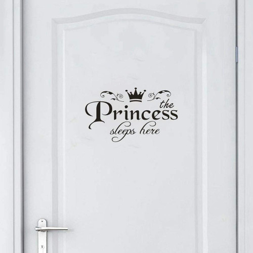 Wall Princess Mural Bedroom Home Door Vinyl Decor Decal Sticker Art Home Decor Big Wall Decals (Black, One Size)