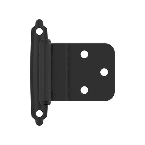 Amerock | Cabinet Hinge | 3/8 inch (10 mm) Inset Hinge with Variable Overlay | Matte Black | 2 Pack | Self-Closing Hinge | Face Mount Hinge | Cabinet Door Hinge