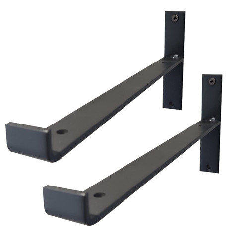 2 PCS Black Shelf Bracket, Heavy Duty Shelving Brackets Supports Industrial L Shape Right Angle Corner Bracket, for Wall Mounted Shelve with Matching Screw and Anchors (Size : 15cm)