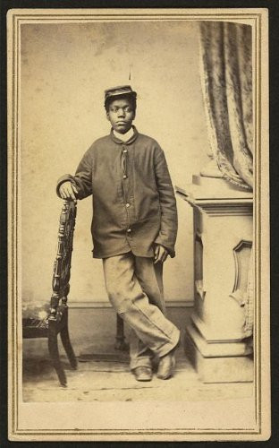 HistoricalFindings Photo: Henry Wright,Private Servant,African American Teenagers,Uniforms,Chair,1860