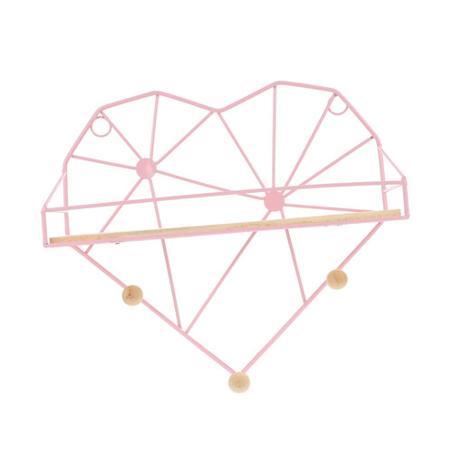 LIFKOME Wall Decoration Heart Decor Wire Hanging Shelf Wall Mounted Bookshelves Floating Bookshelf Hanging Wall Shelf Metal Wire Wall Storage Wall Floating Shelves Floating Stand Swing