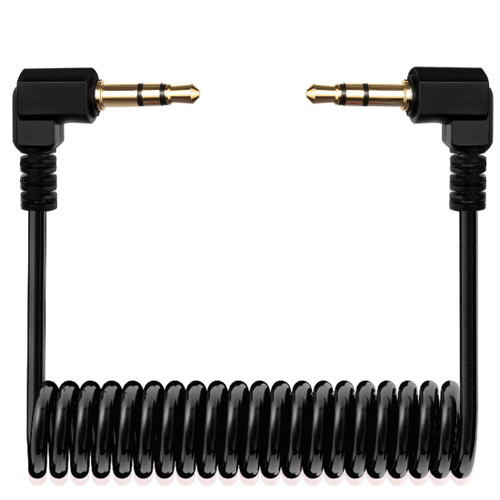 TRS Cable,3.5mm TRS to TRS Adapter Microphone Patch Cable,1/8 Aux Cord TRS Audio Converter Patch Cables,Cameras Coiled Live Streaming Mic Cord (Black)