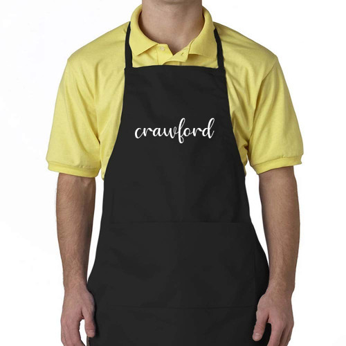 Eddany Crawford cursive text Embroidered Custom Apron Eddany Crawford cursive text Embroidered Custom Apron
