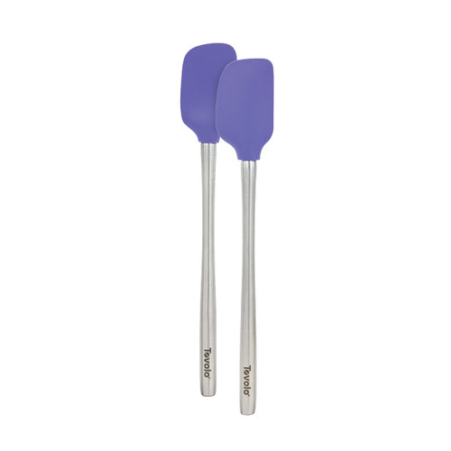 Tovolo Flex-Core Stainless Steel Handled Mini Spatula & Spoonula Set of 2, Kitchen Utensil Set, BPA-Free Silicone, Safe for Cast Iron & Cookware Dishwasher-Safe, Very Peri