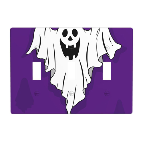 Halloween Spooky Ghost Triple Toggle Decorator Light Switch Receptacle Outlet Wall Plate Covers Electric Receptacle Plug Covers