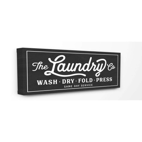 Stupell Industries Vintage Laundry Sign Cursive Typography Canvas Wall Art, 17x40, Multi-Color