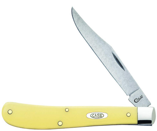 CASE XX WR Pocket Knife Yellow Synthetic Slimline Trapper Cv Item #031 - (31048 Cv) - Length Closed: 4 1/8 Inches