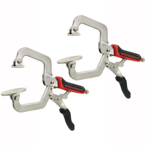 Monster & Master 6'' C-clamp Face Clamp Locking Plier with Larger Flat Swivel Pads, 2-Piece, Chrome, 6'' with Swivel Pads, 2-Piece