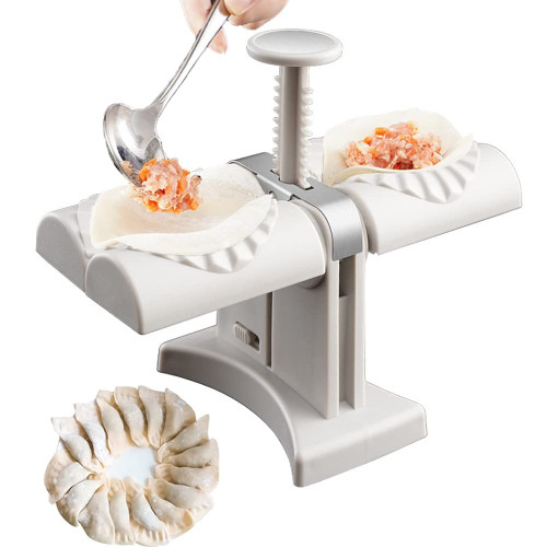 Awsinil Dumpling Maker, Mini Pie 3inch Empanadas Press Maker Double Head Pierogi Press, Makes Two Small Pierogies at Once Suitable for Beginners Easy-tool Dumpling Skin Maker Molds