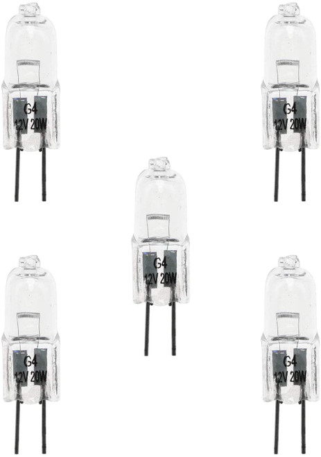 SQXBK G4 Halogen Capsule Light Bulbs 5PCS 12V 20W JC Type Bi-Pin Warm White Clear Lamp Bulb