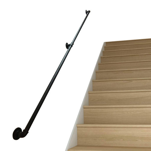 SXTBWFY Vintage Metal Stair Handrail for Indoor Outdoor|Safety Support Hand Rails for Disabled Elderly Wrought Iron Staircase Railing Wall Mount Kit,for Villa Loft Hospital Access Corridor Banister