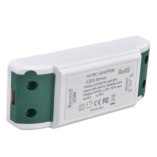 Walfront DC24V 30W 1.25A Led Driver ABS Constant Current Voltage Adapter Power Driver Transformers AC100?240V 4.5x1.8x1.1in, Drive Power