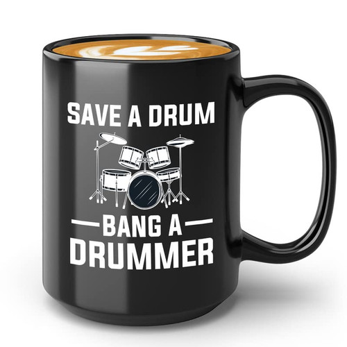 Flairy Land Drummer Coffee Mug 11oz White - Save a drum - gifts for a percussionist let the drummer kick citizen cope marching band