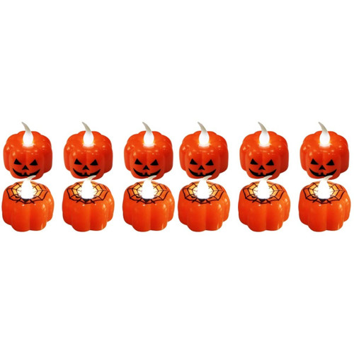 BESTOYARD Led Tea Lights 4 pcs LED Halloween flameless Tea Lights Halloween Tea Lights Electronic Candle Light Candle Lights Flickering Halloween Candles
