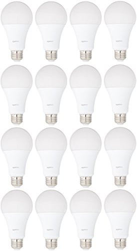 AmazonBasics 100 Watt Equivalent, Soft White, Non-Dimmable, A21 LED Light Bulb | 16-Pack