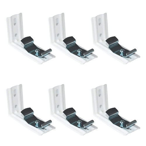 BOLWHAO 6 pcs Vertical Blind L Bracket Metal Vertical Blind Bracket Clips Vertical Blind Snap-in Bracket for Shutters Headrails