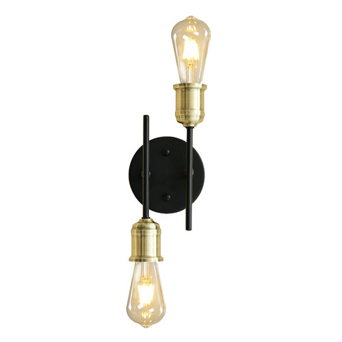 HYH-BULB 2-Light Wall Sconce Bathroom Vanity Light Fixtures,Modern Mid Century Wall Lamp, Brushed Brass Wall Mounted Lighting for Mirror, Living Room, Bedroom, Hallway, 1Pack (Black) HYH-BULB 2-Light Wall Sconce Bathroom Vanity Light Fixtures,Modern Mid Century Wall Lamp, Brushed Brass Wall Mounted Lighting for Mirror, Living Room, Bedroom, Hallway, 1Pack (Black)
