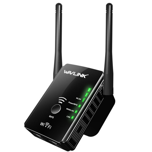 Wavlink N300 Universal Range Extender/Wireless Router with 2 External Antennas -Black