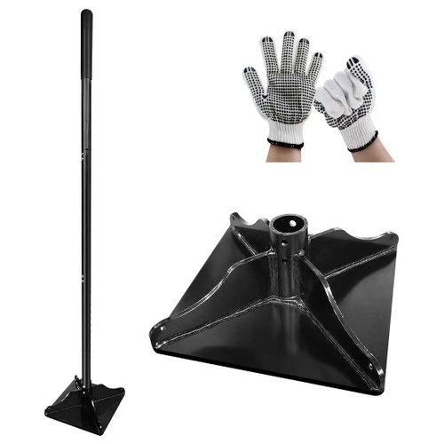 Garden Steel Tamper with 48 inch Steel Handle, 9"X9" Heavy Duty Ground Steel Tamper for Leveling Soil, Lawn Leveler for Repairing Pavers, Great Soil Compactor, Sturdy Ground Level Tool