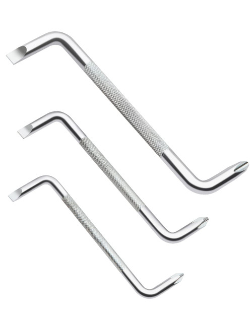 3pcs Offset Screwdriver Set, Head Screwdriver Set with Magnetic, Z-type Screw Drive with Philips and Flathead