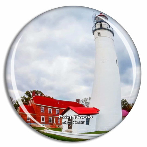 Port Huron Fort Gratiot Lighthouse Michigan USA Fridge Magnet Travel Gift Souvenir Collection 3D Crystal Glass Port Huron Fort Gratiot Lighthouse Michigan USA Fridge Magnet Travel Gift Souvenir Collection 3D Crystal Glass