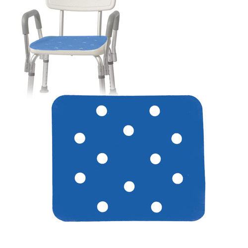 Bath Chair Seat Mat - Elderly Shower Bench Cushion Non-Slip EVA Foam Pad with Adhesive for Disabled Handicap Senior, Square (Not Include Stool)