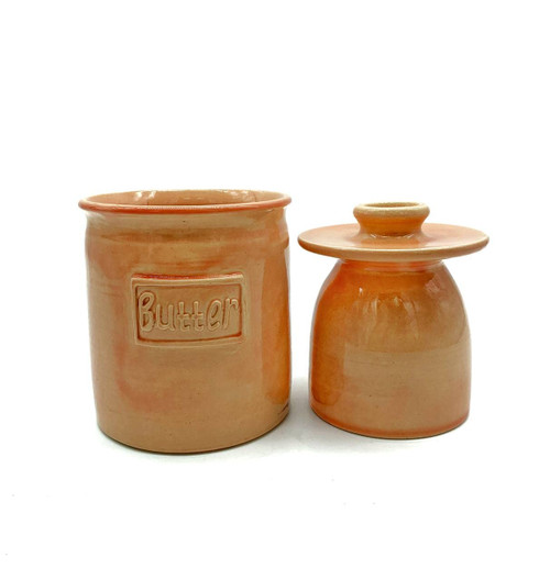 French Butter Crock With Lid for Countertop - Ceramic Butter Keeper for Spreadable Butter - Handmade Butter Dish for Spreadable Soft Butter