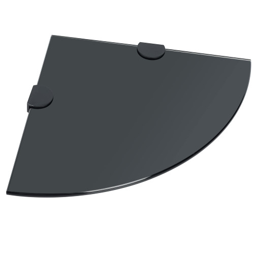 Alise Bathroom Shelves Glass Shelf,Wall Mount Floating Shelves for Bathroom,Fan-Shaped Tempered Glass Shelves for Wall Storage Organizer,Black Finish AGBL6010S-B