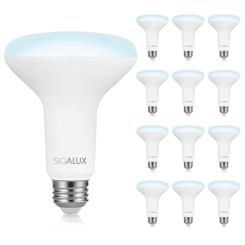 Sigalux LED Flood Lights Indoor, BR30 LED Bulb 100W Equivalent, Dimmable Recessed Light Bulbs 650LM 5000K Daylight Can Light Bulbs, E26 Base Bulged Light Bulbs UL Listed, Pack of 12