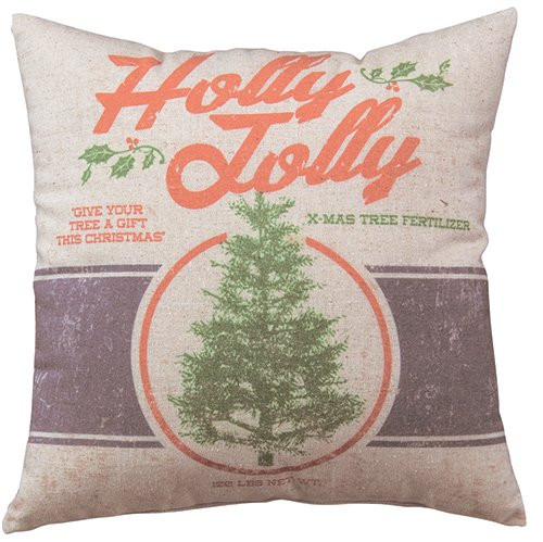 Primitives by Kathy Holiday Holly Jolly Throw Pillow